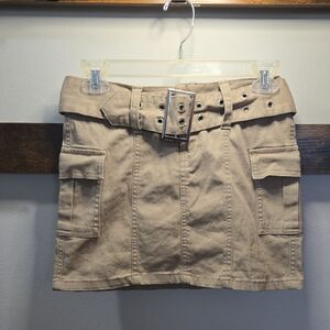 Ardene Tan Mini Skirt with Belt and Pockets (🛍 Bundle ANY 6/$36)